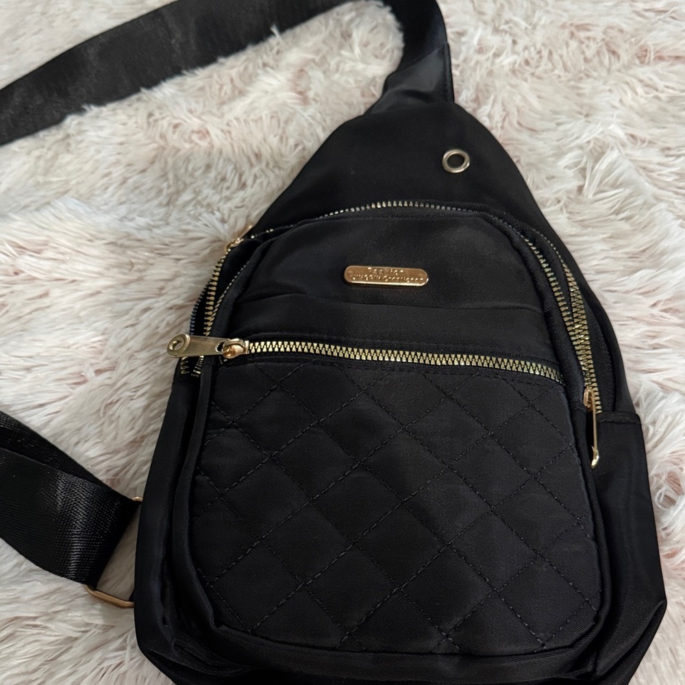 Black Quilted Sling Bag